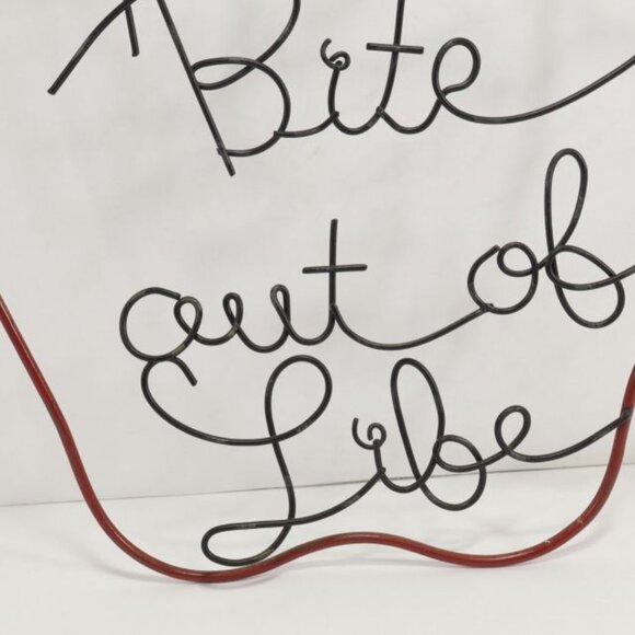 Take A Bite Out Of Life Metal Apple Wall Art Sign Farmhouse Country Core - Picture 4 of 6